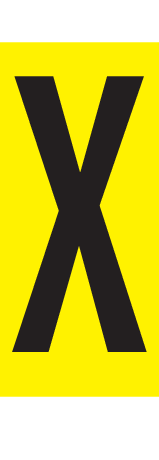 X, LETTRE SUR FEUILLE MAGNETIQUE