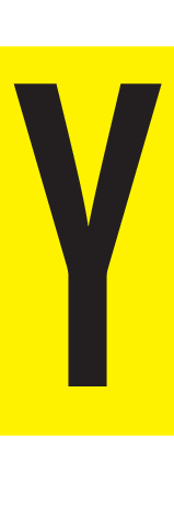 Y, LETTRE SUR FEUILLE MAGNETIQUE