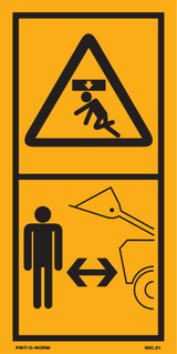 DANGER DE CHOC VERTICAL. GARDEZ DISTANCE