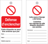 DÉFENSE D'ENCLENCHER
