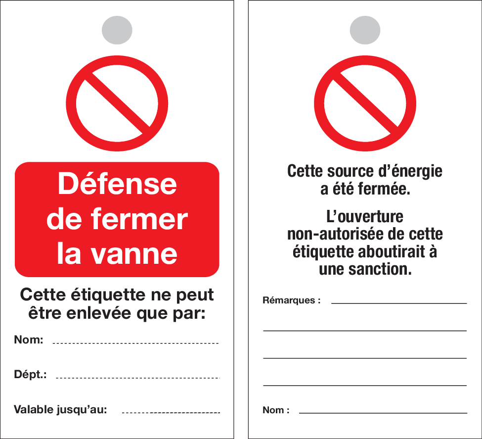 DÉFENSE DE FERMER LA VANNE