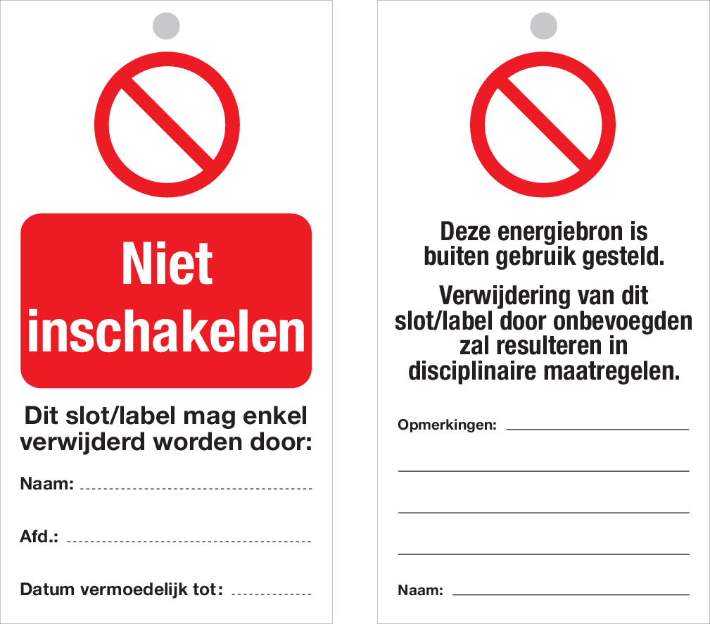 NIET INSCHAKELEN