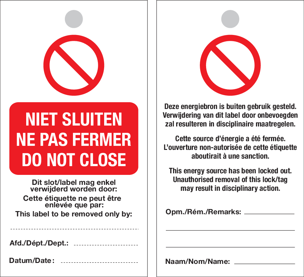 NIET SLUITEN. NE PAS FERMER. DO NOT...