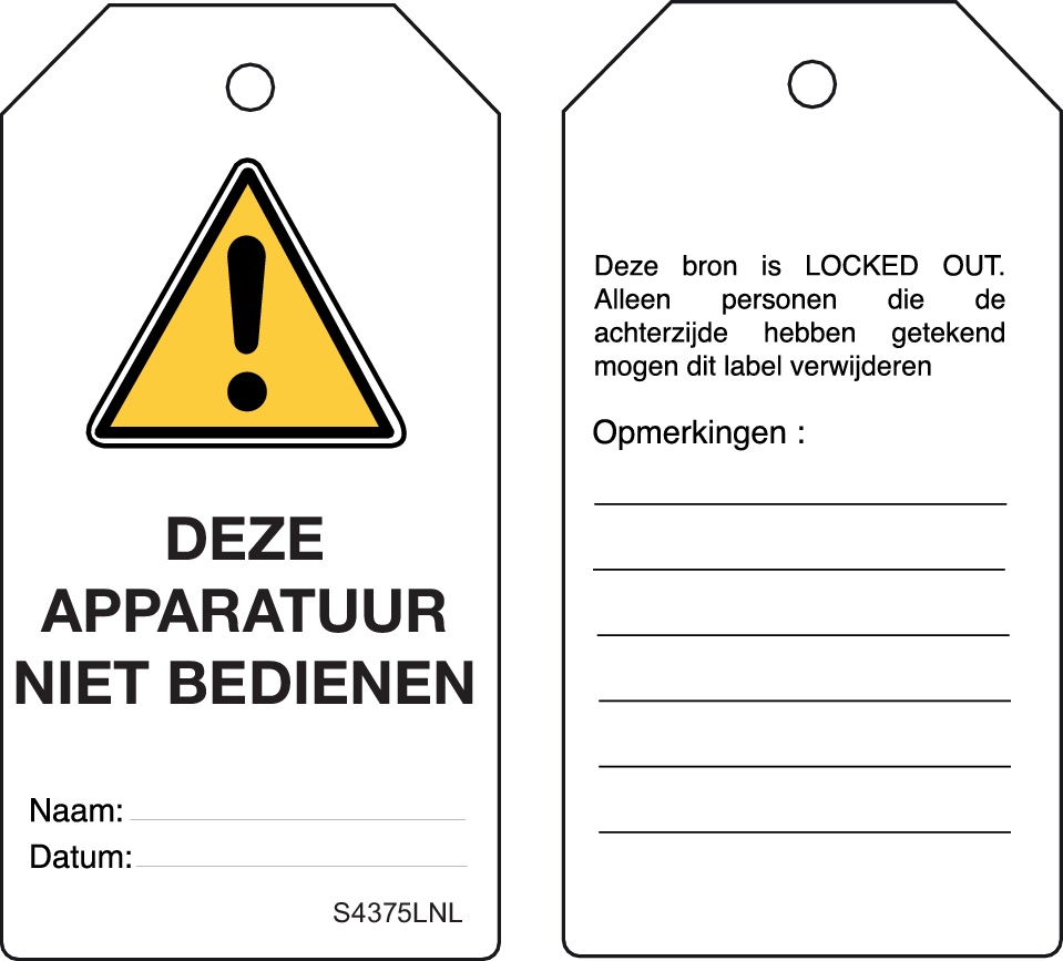 DEZE APPARATUUR NIET BEDIENEN