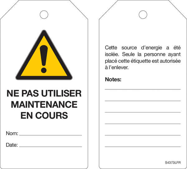 S4373LFR. NE PAS UTILISER MAINTENANCE...