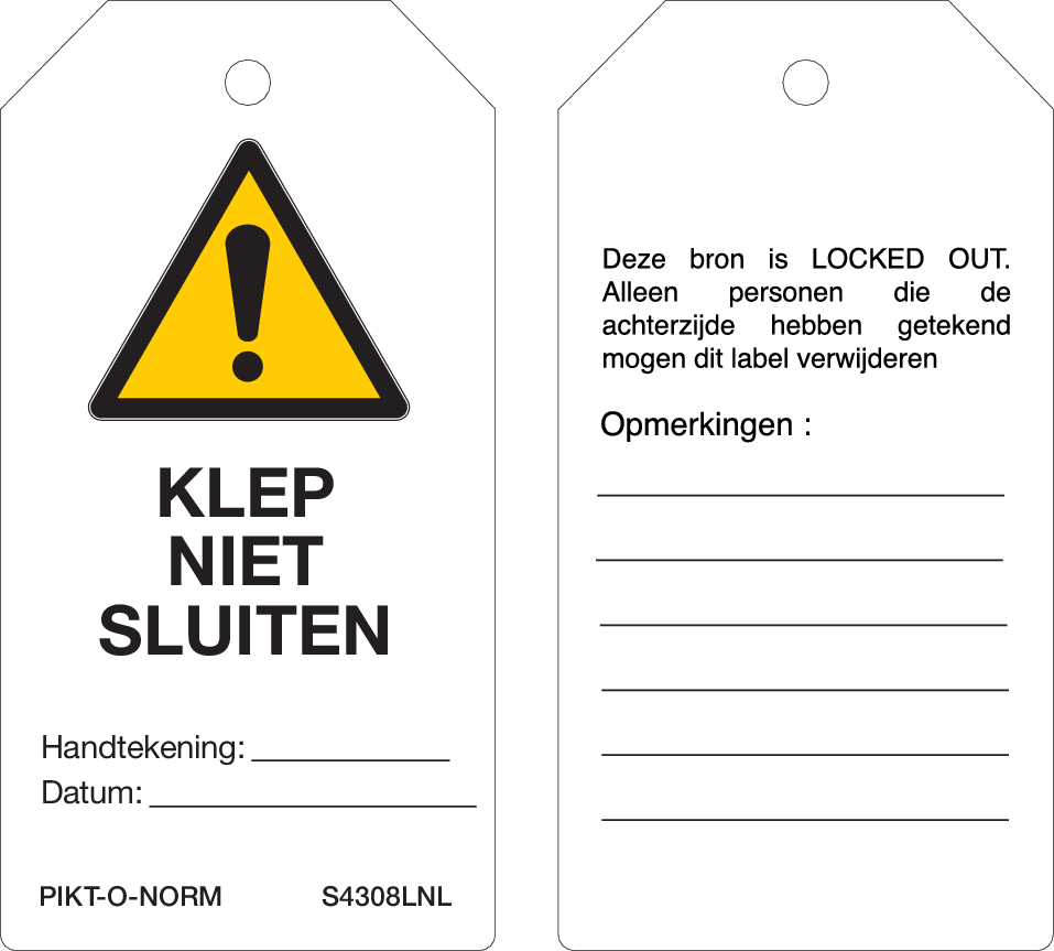 S4308LNL. KLEP NIET SLUITEN