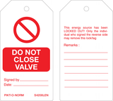 S4208LEN. DO NOT CLOSE VALVE