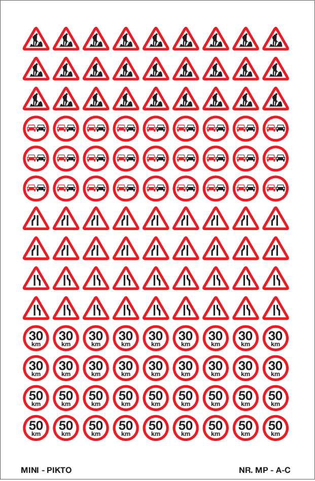 SIGNAUX DANGER A31, C35, A07c, A07b, C43