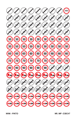 SIGNAUX D'INTERDICTION MAX. KM/H, DIVERS