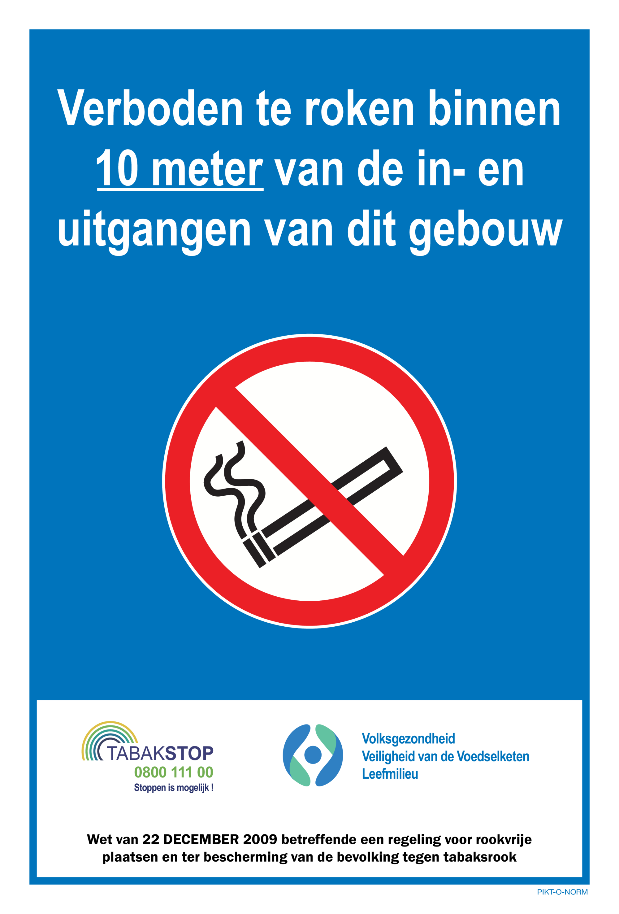 VERBODEN TE ROKEN BINNEN 10 METER