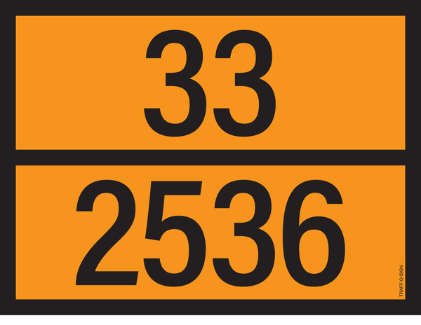 PANNEAU ADR AVEC CODE DE DANGER 33/2536