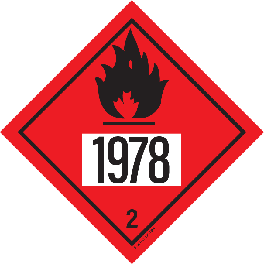 IMO 2.1 GAS INFLAMMABLES UN 1978