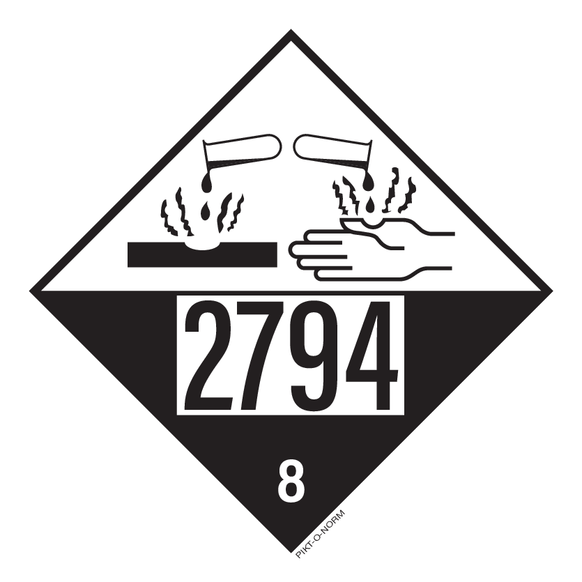 IMO 8.0. CORROSIF UN 2794