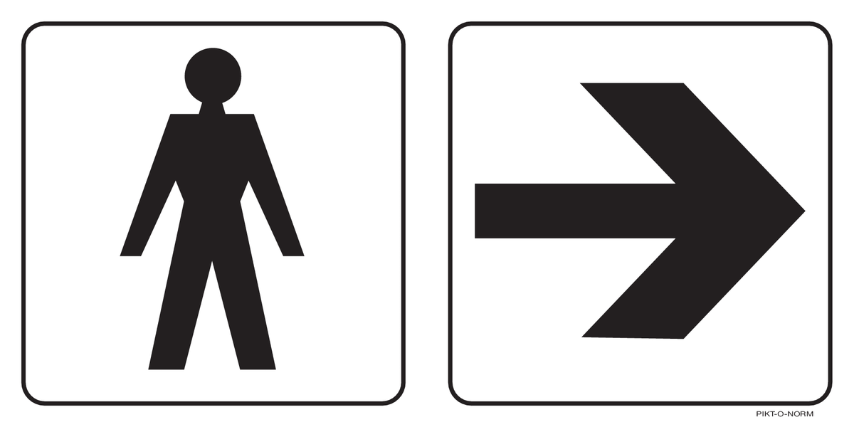 TOILETTES HOMMES AVEC FLÈCHE À DROITE