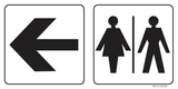WC DAMES EN HEREN MET PIJL NAAR RECHTS