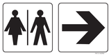 WC DAMES EN HEREN MET PIJL NAAR RECHTS