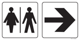 WC DAMES EN HEREN MET PIJL NAAR RECHTS