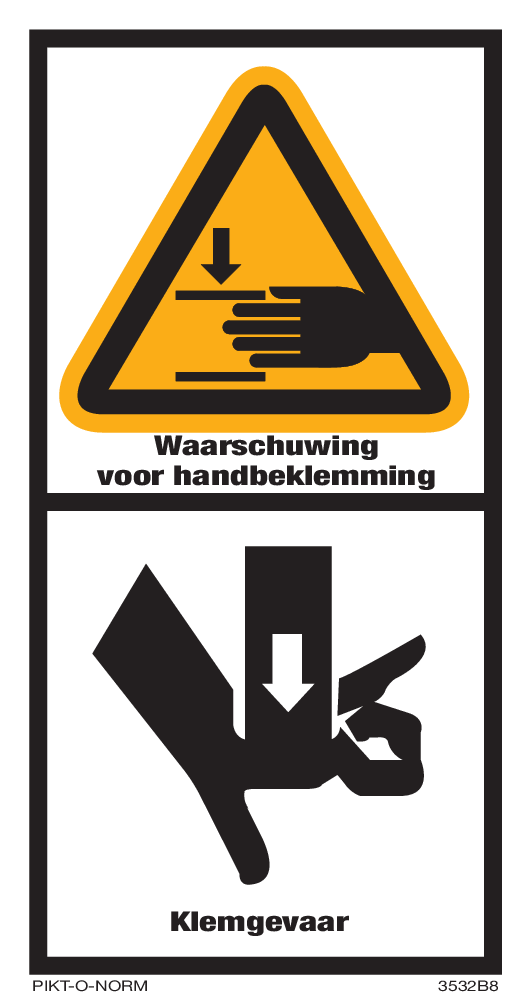 WAARSCHUWING VOOR HANDBEKLEMMING