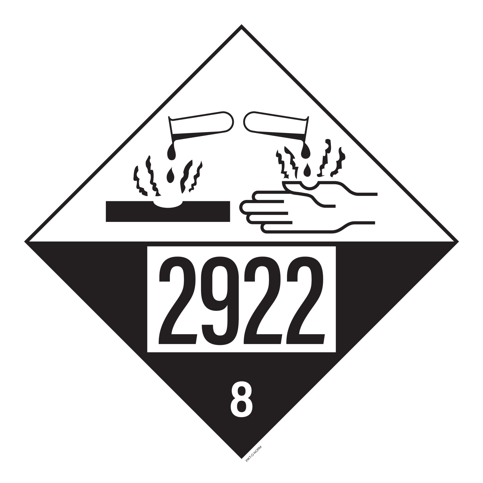 IMO 8.0. CORROSIF A UN 2922