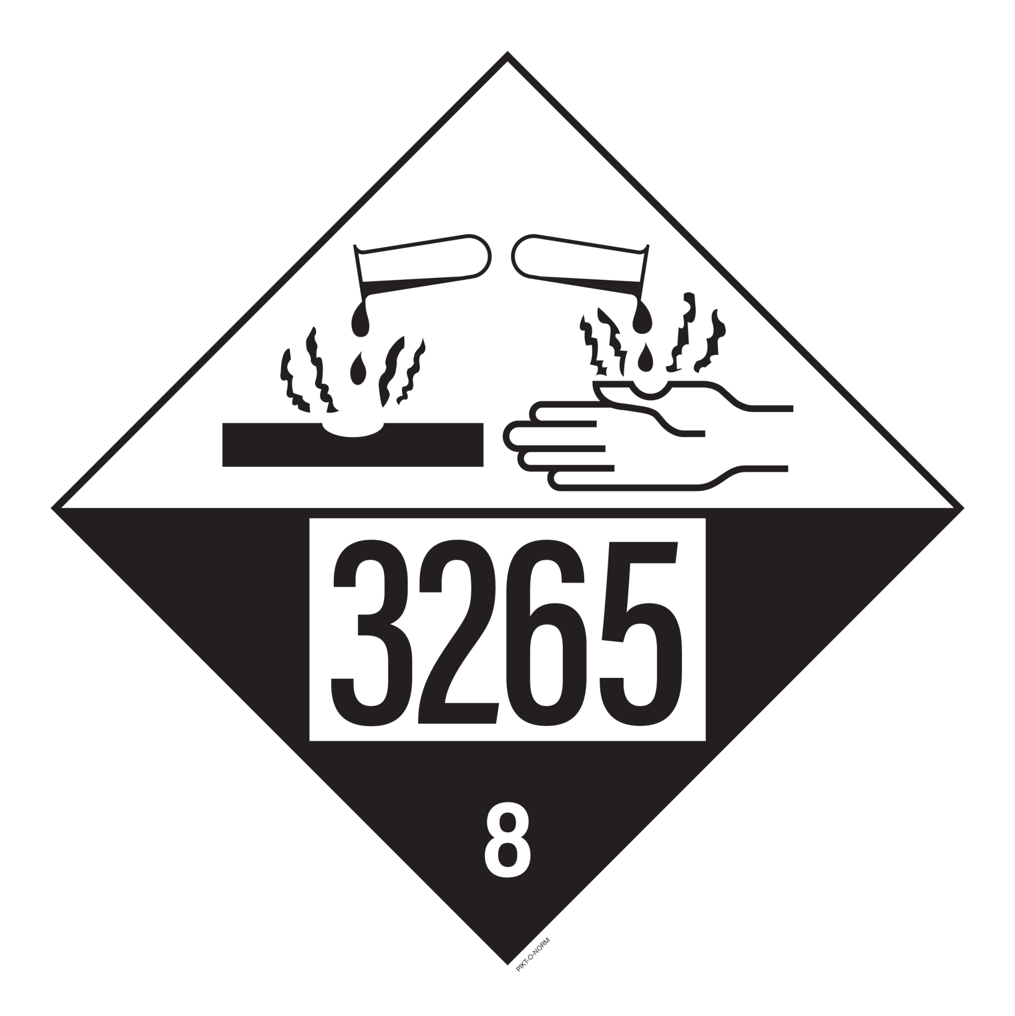 IMO 8.0. CORROSIF A UN 3265