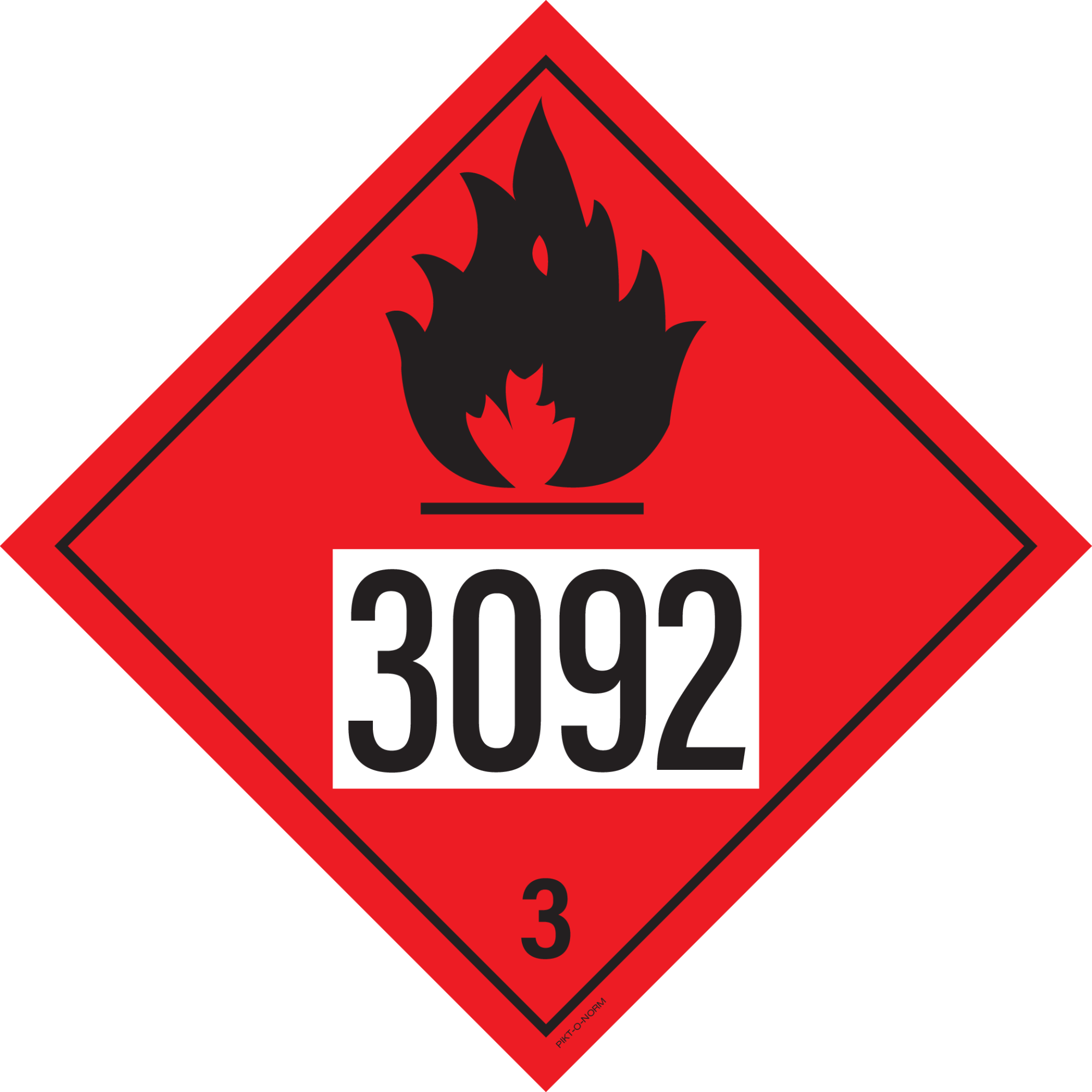 IMO 3.0. BRANDBARE VLOEISTOFFEN UN 3092