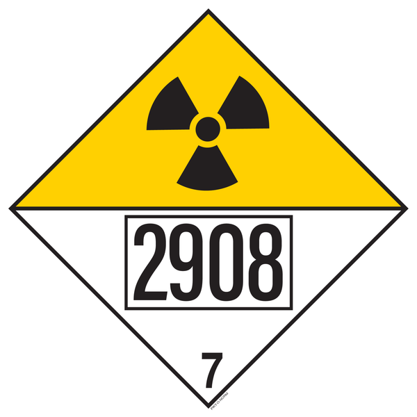 RADIOACTIVE. ADR KLASSE 7D MET UN 2908