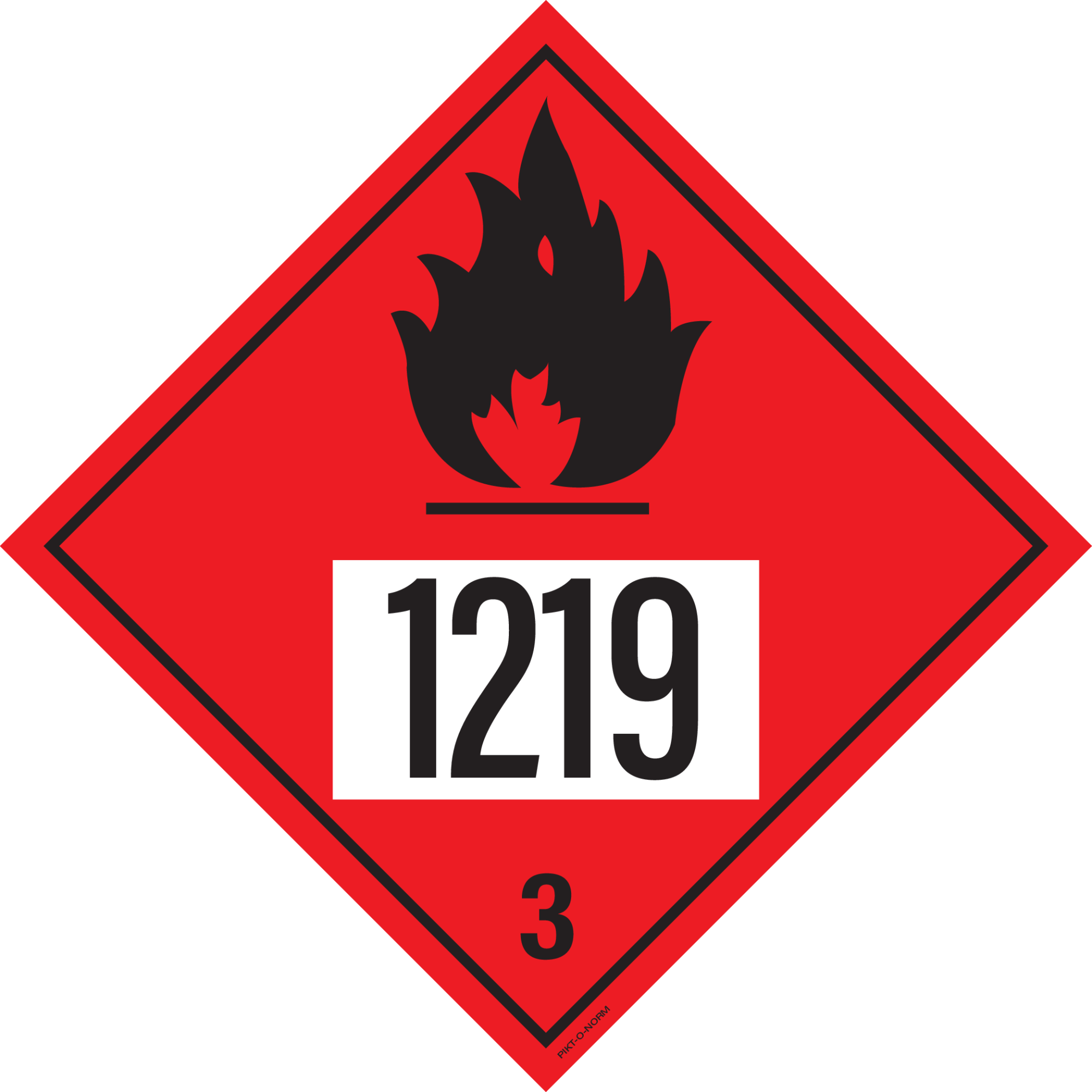 IMO 3.0. BRANDBARE VLOEISTOFFEN UN 1219