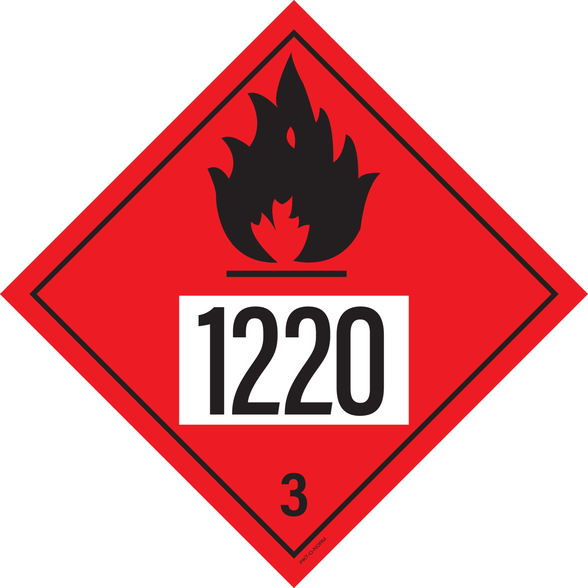 IMO 3.0. BRANDBARE VLOEISTOFFEN UN 1220