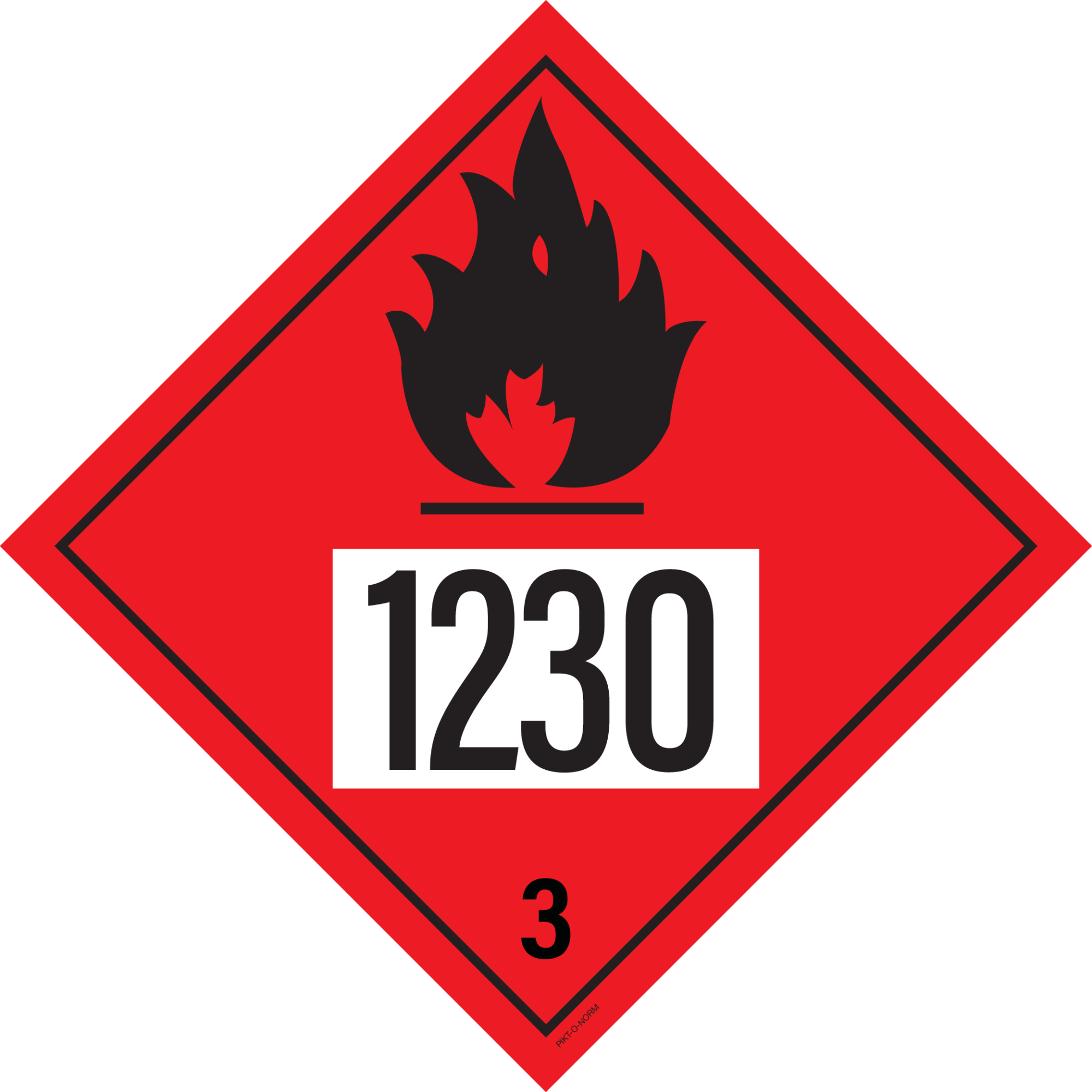 IMO 3.0. BRANDBARE VLOEISTOFFEN UN 1230