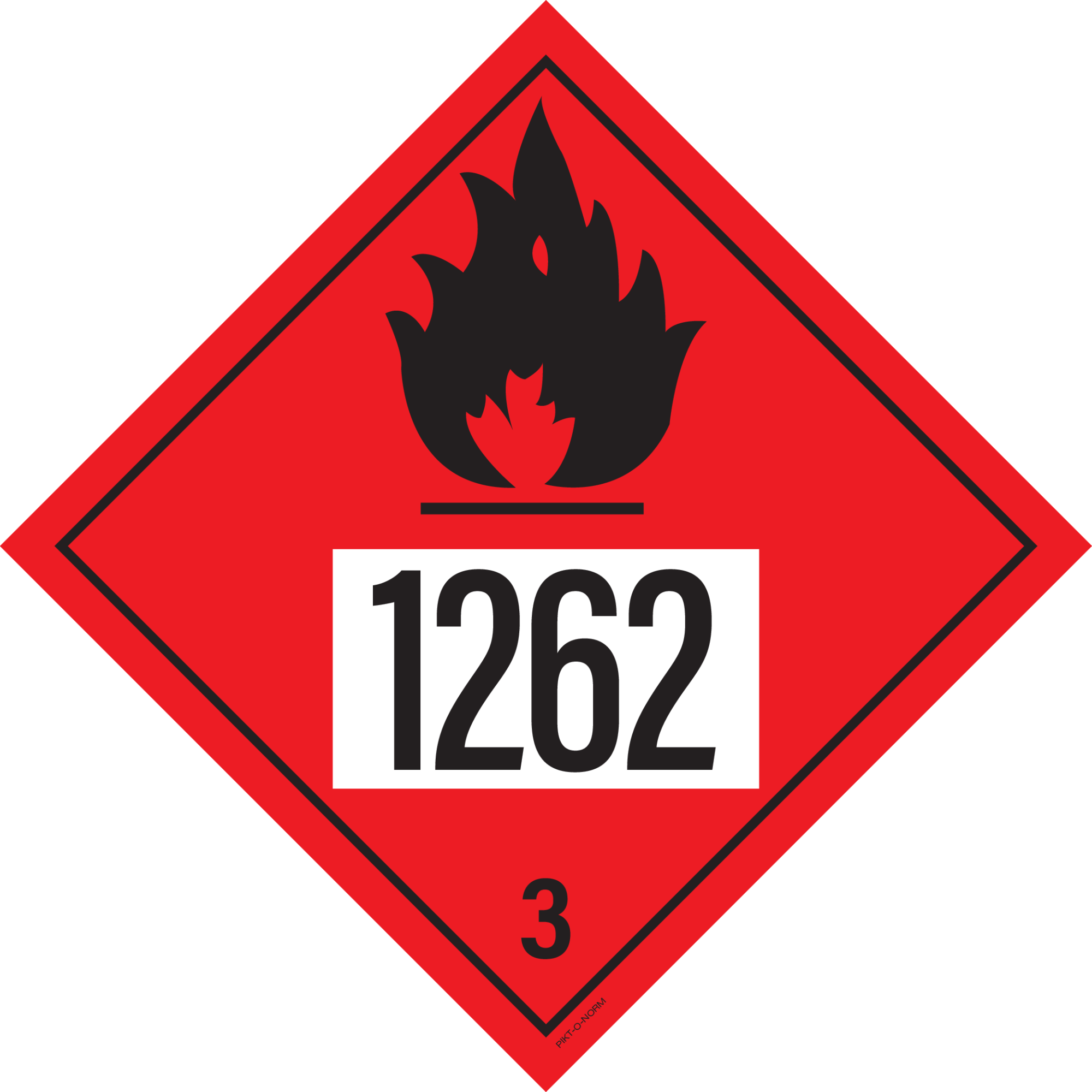 IMO 3.0. BRANDBARE VLOEISTOFFEN UN 1262