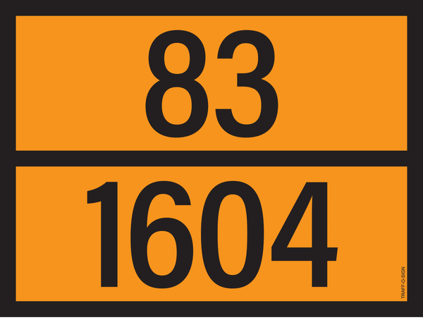 PANNEAU ADR AVEC CODE DE DANGER  83/1604