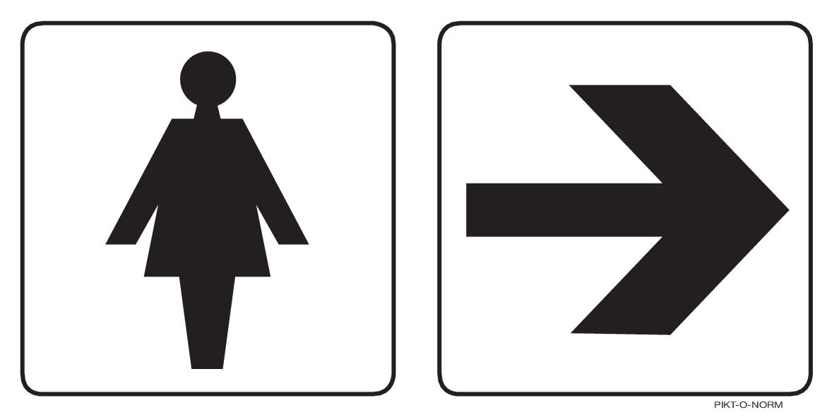 WC DAMES MET PIJL NAAR RECHTS
