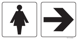 WC DAMES MET PIJL NAAR RECHTS