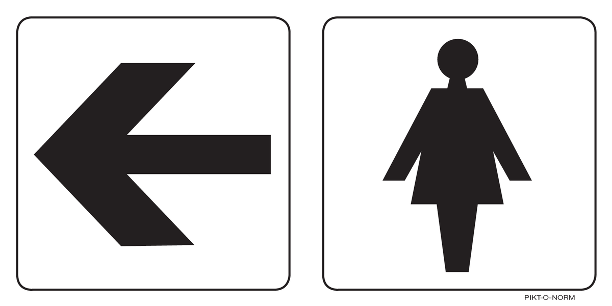 WC DAMES MET PIJL NAAR LINKS