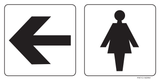 WC DAMES MET PIJL NAAR LINKS