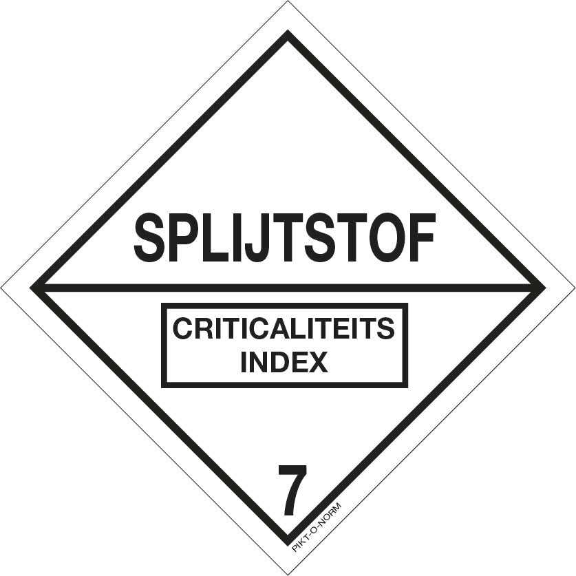 SPLIJTSTOF, ADR KLASSE 7E