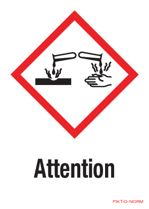 ATTENTION, MATIÈRES CORROSIVES