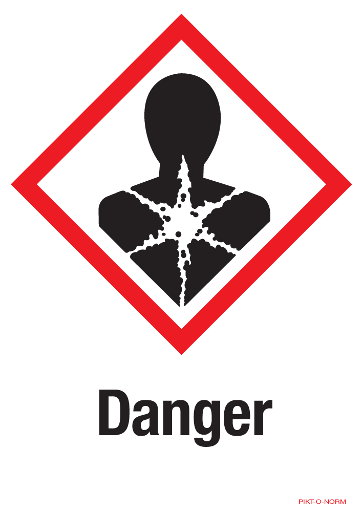 DANGER, POUR SANTÉ, RISQUE  MUTAGÈNE...