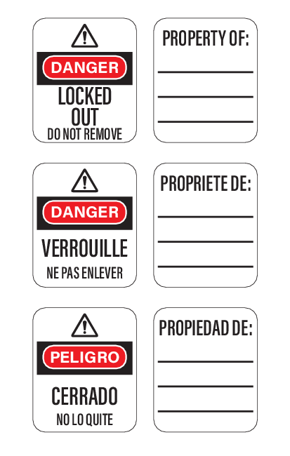 ETIQUETTES POUR CADENAS THERMOPLASTIQUES