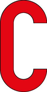 C, UITGESNEDEN LETTER
