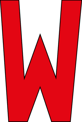 W, UITGESNEDEN LETTER