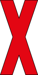 X, UITGESNEDEN LETTER