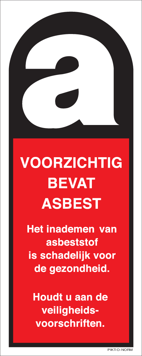 VOORZICHTIG. BEVAT ASBEST