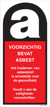 VOORZICHTIG. BEVAT ASBEST
