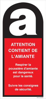 ATTENTION. CONTIENT DE L'AMIANTE