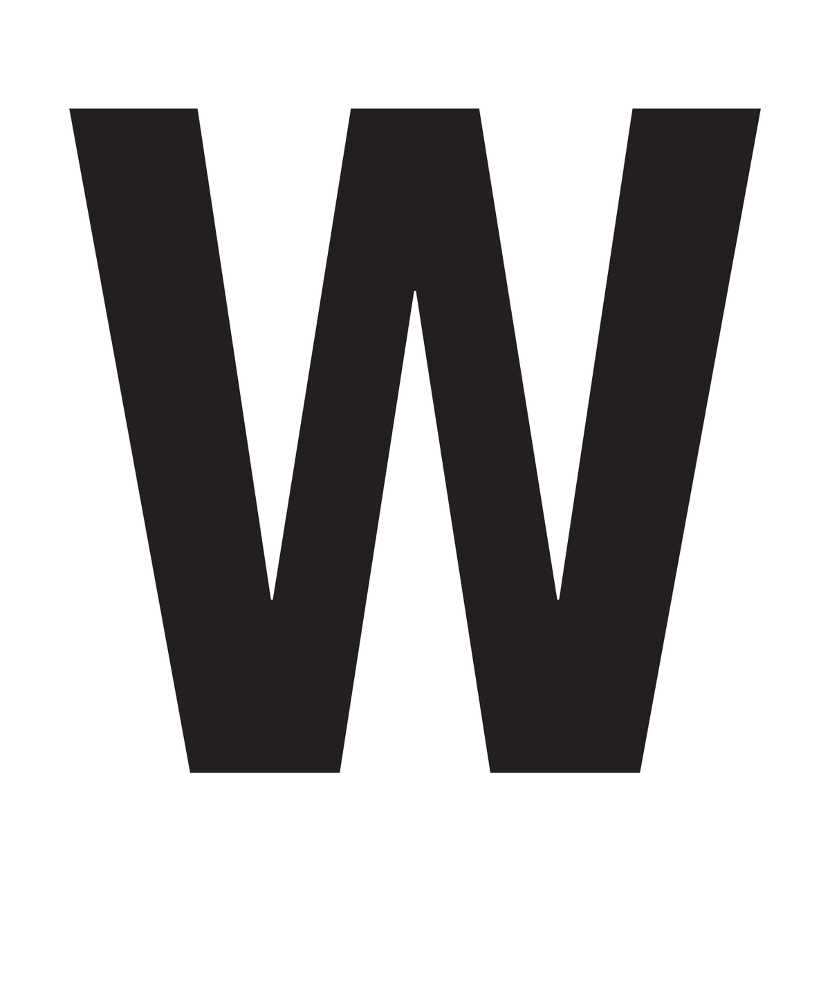 W, UITGESNEDEN LETTER OP TRANSFER