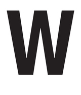 W, UITGESNEDEN LETTER OP TRANSFER