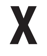 X, UITGESNEDEN LETTER OP TRANSFER