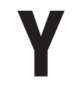 Y, UITGESNEDEN LETTER OP TRANSFER