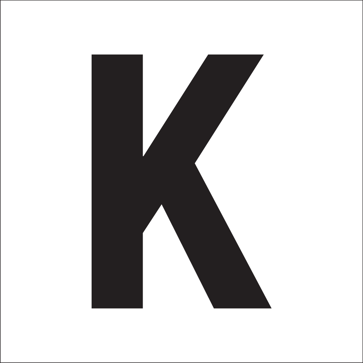 K, UITGESNEDEN LETTER OP TRANSFER